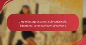 Umpire Interpretations: Subjective calls, Situational context, Player behaviours