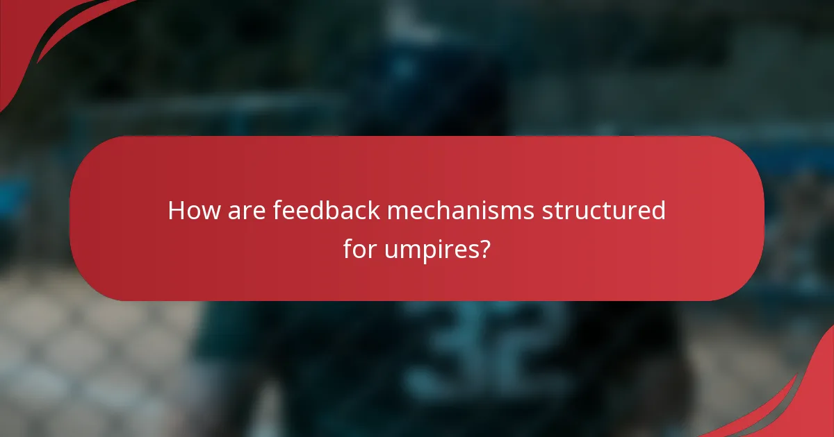 How are feedback mechanisms structured for umpires?