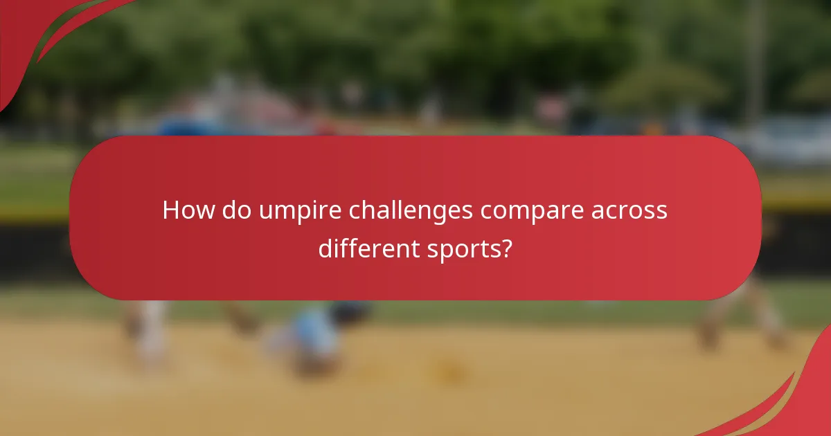 How do umpire challenges compare across different sports?