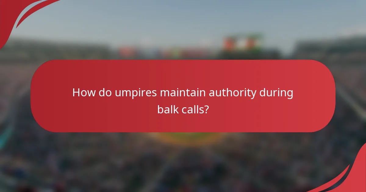 How do umpires maintain authority during balk calls?