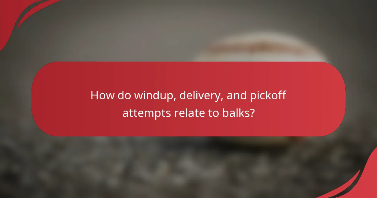 How do windup, delivery, and pickoff attempts relate to balks?