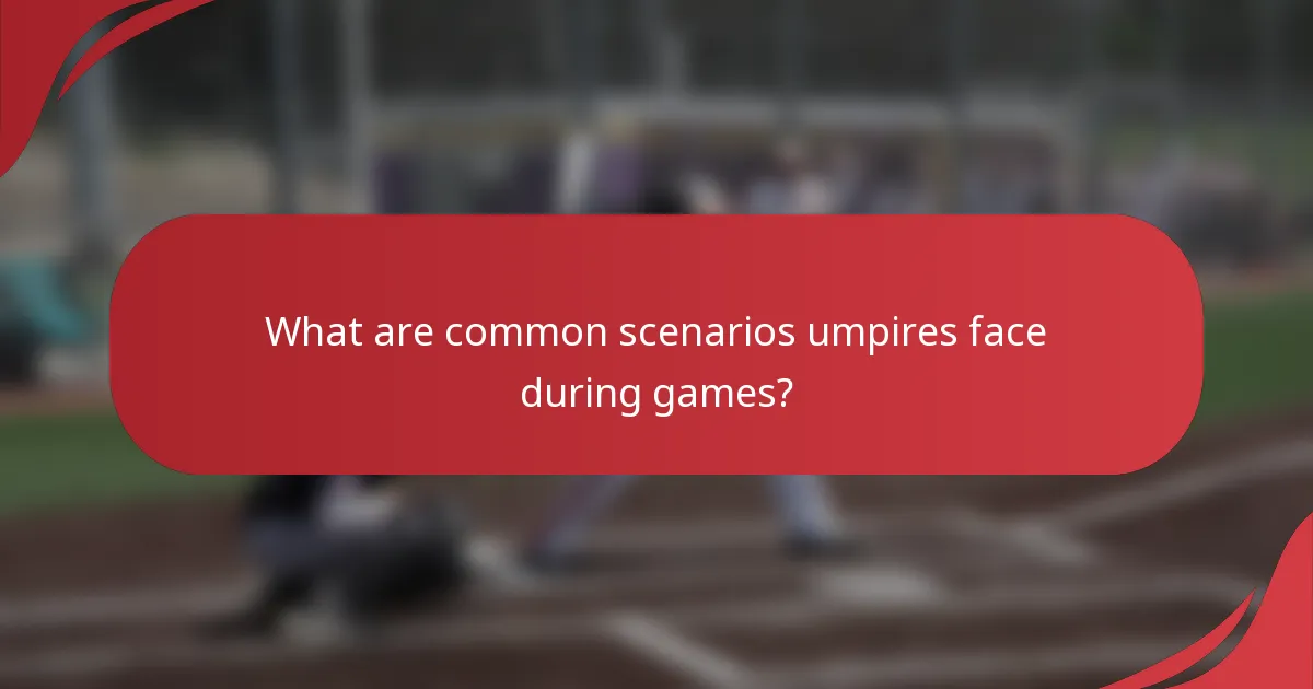 What are common scenarios umpires face during games?