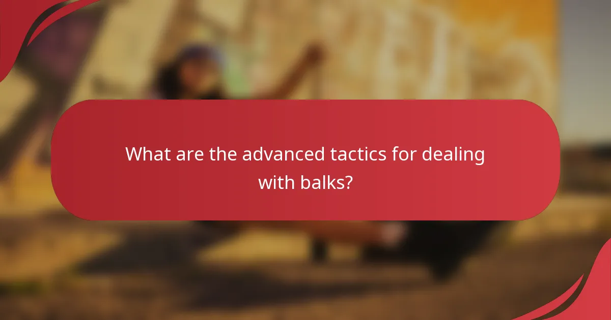 What are the advanced tactics for dealing with balks?