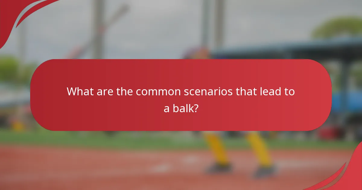 What are the common scenarios that lead to a balk?