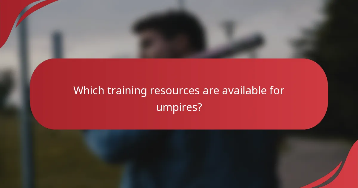 Which training resources are available for umpires?
